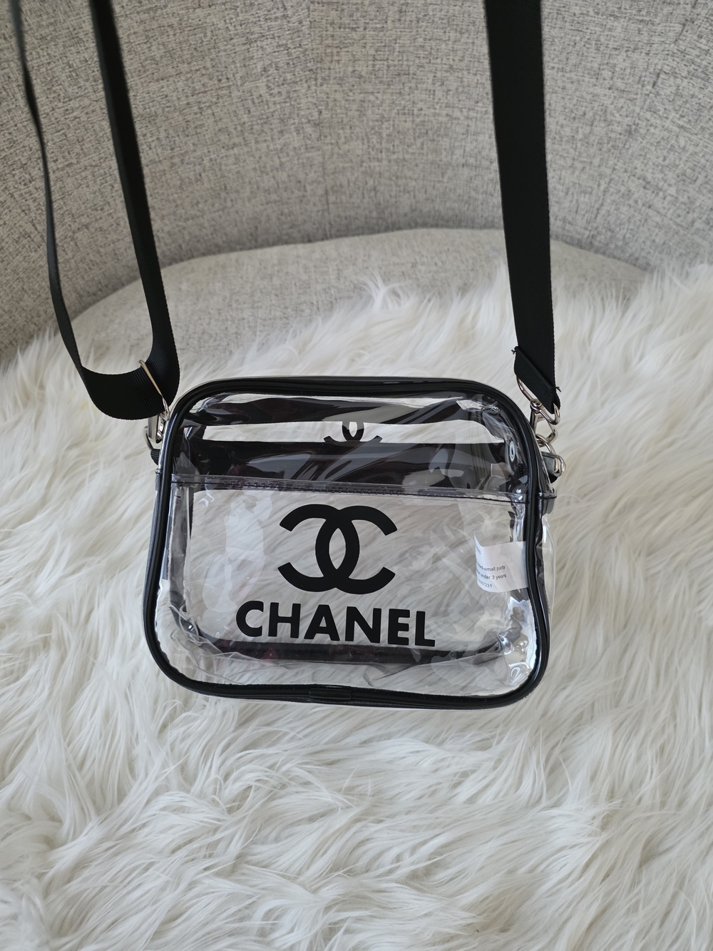 Clear PVC Crossbody Bag Transparent Bag Stadium Bag - Picture 3 of 10